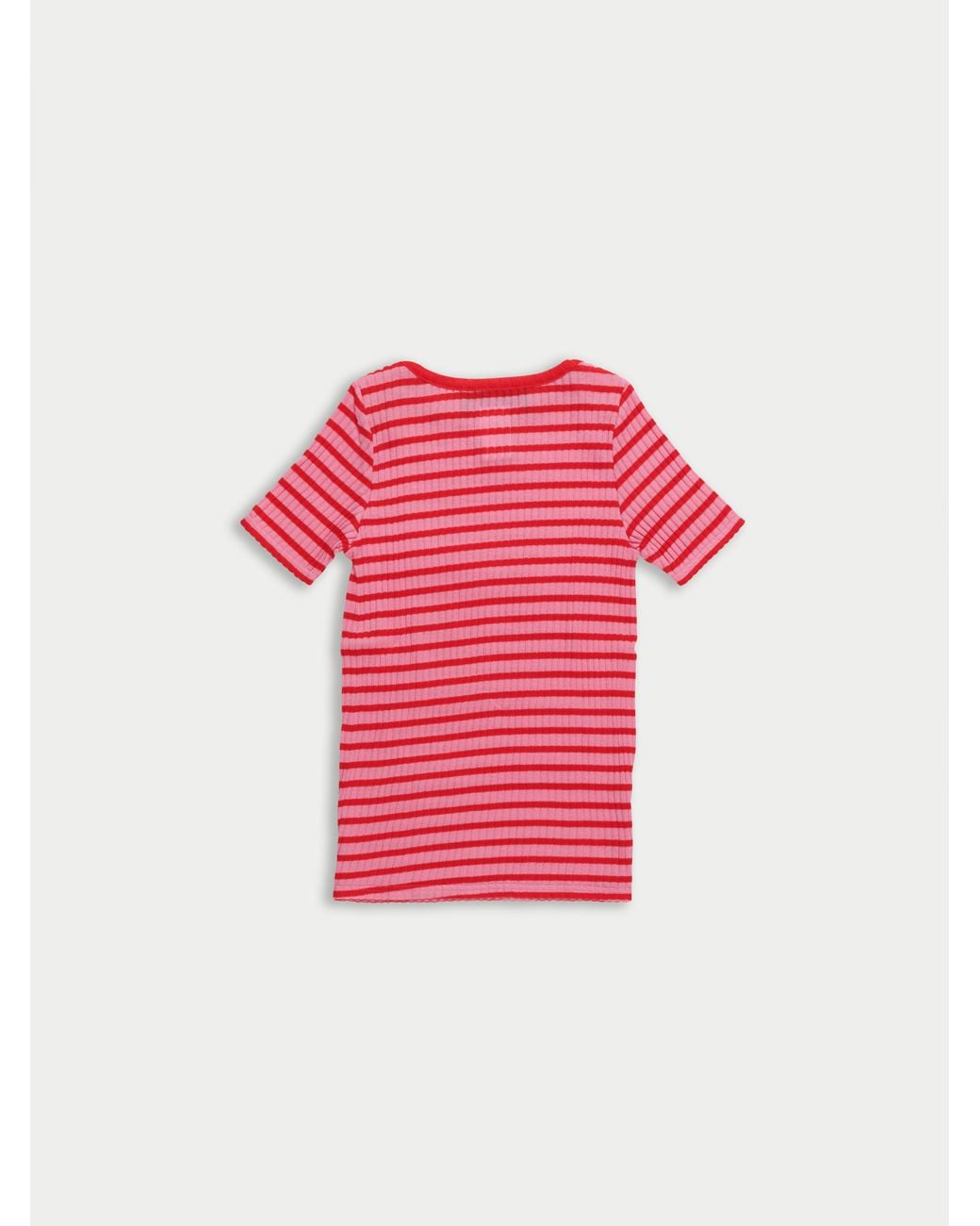 La Fetiche Pink Jaja Striped Short Sleeve Top