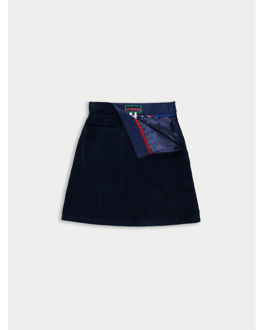 La Fetiche Blue Zouzou Corduroy A-Line Skirt