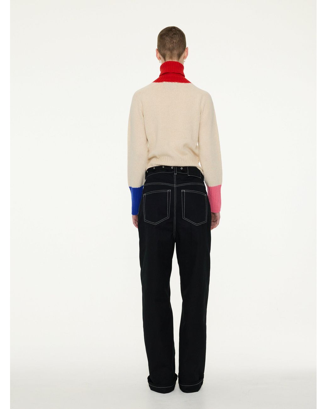 La Fetiche White Rudi Traditional Seam-Free Polo Sweater