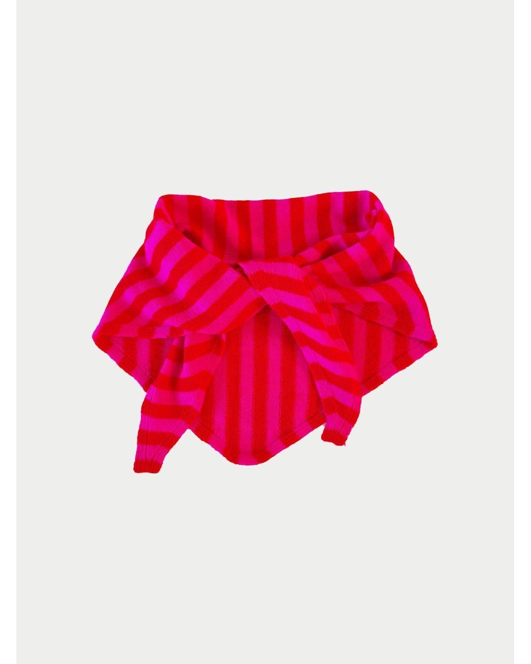 La Fetiche Pink Liva X Striped Triangle Scarf