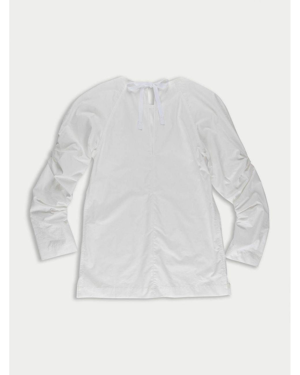 La Fetiche White Pixie Gathered Raglan Sleeve Blouse