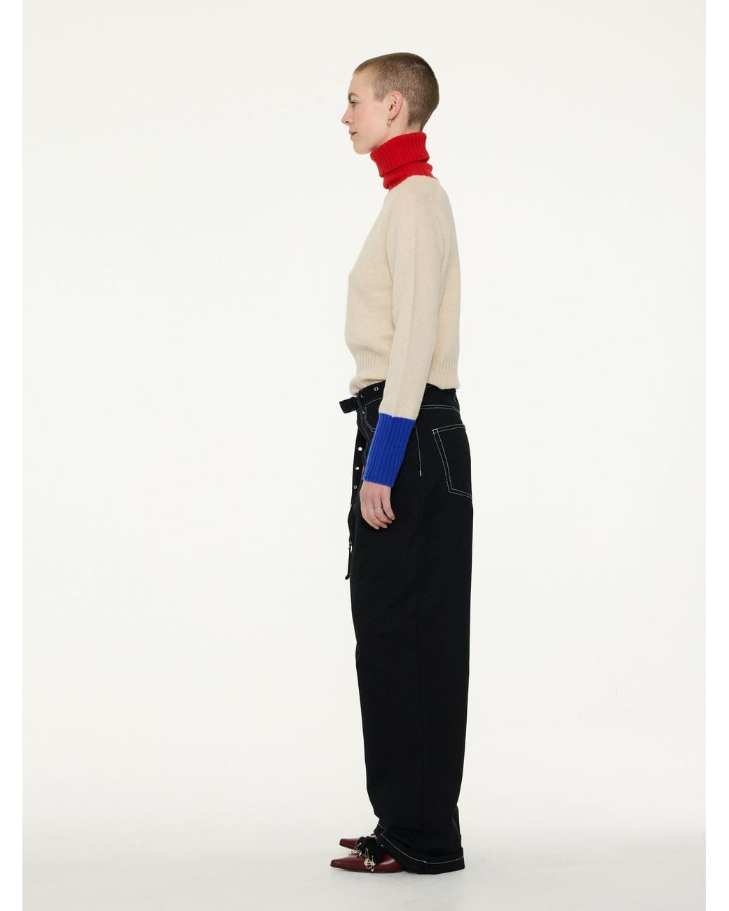 La Fetiche White Rudi Traditional Seam-Free Polo Sweater