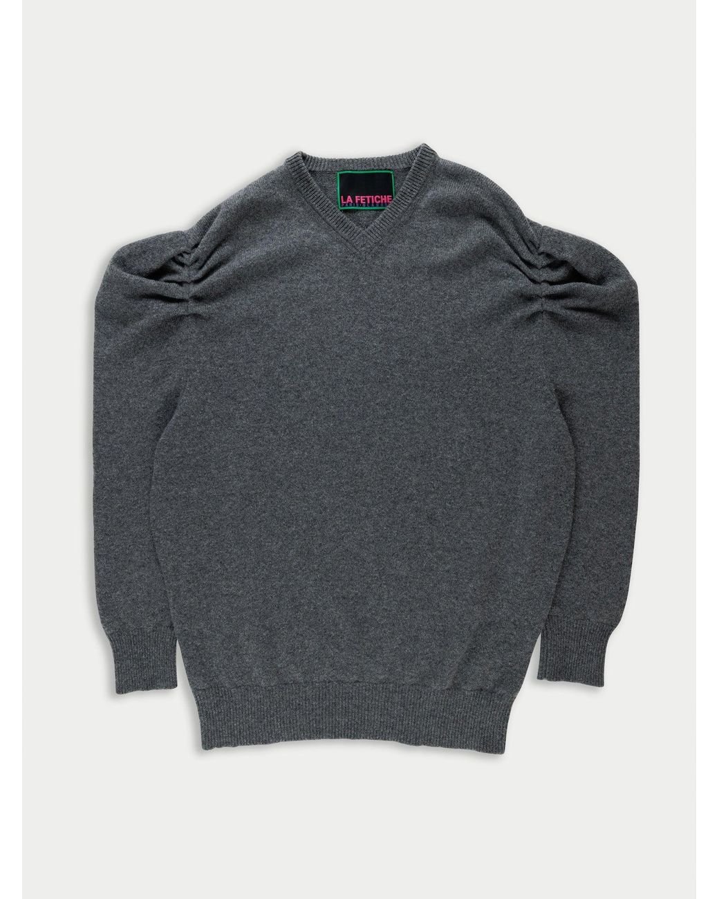 La Fetiche Gray Victor V-Neck Sweater