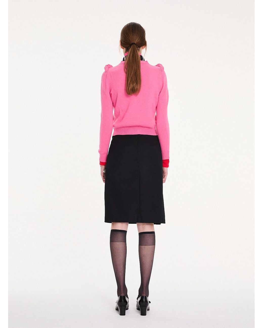 La Fetiche Pink Vali Fine Weight Cardigan
