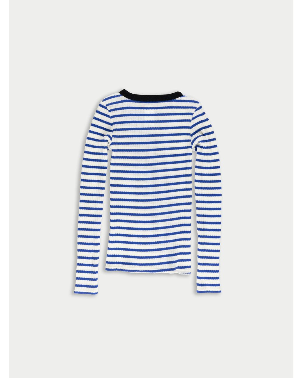 La Fetiche Blue Jackie Raye Fine Weight Ribbed Top