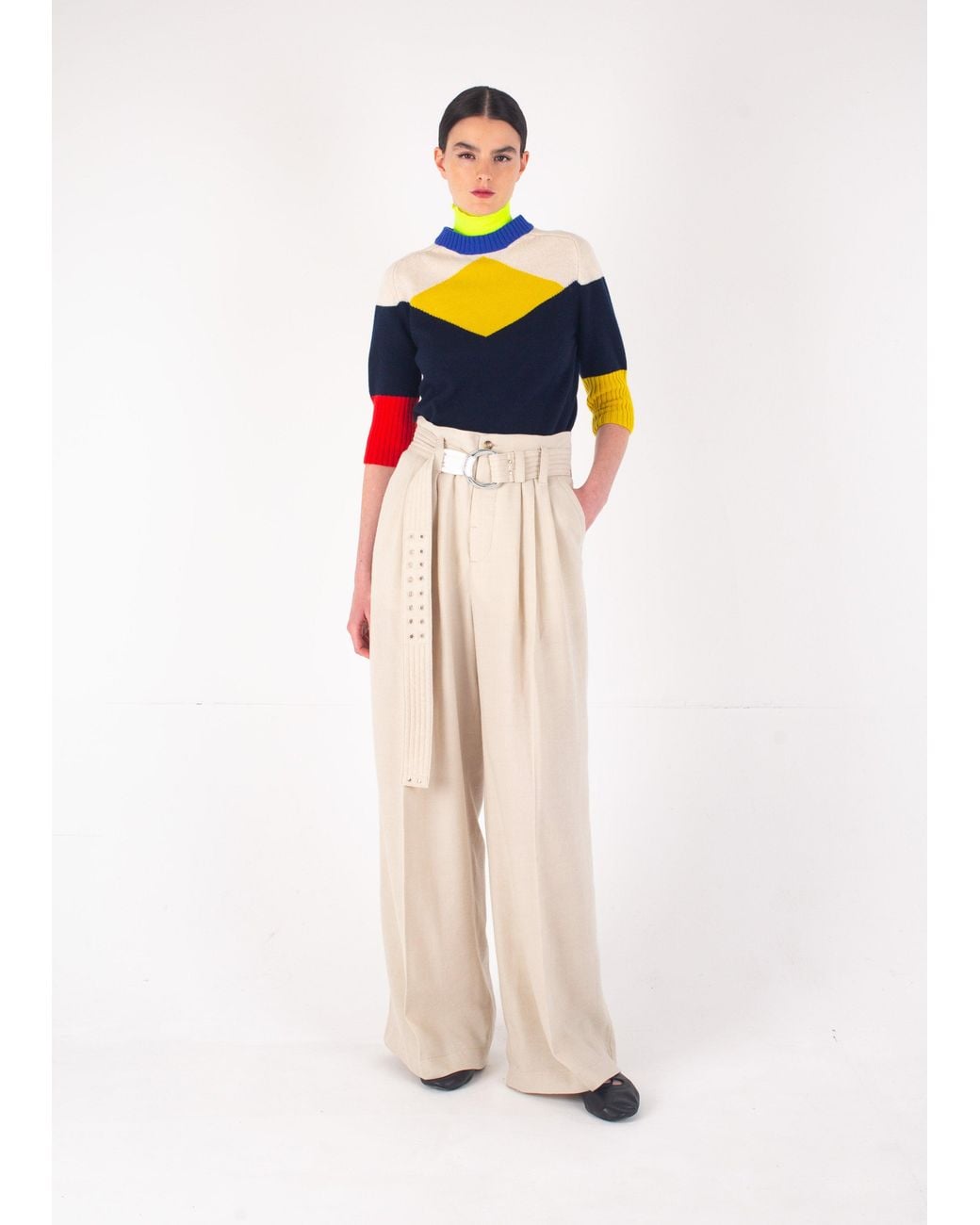 La Fetiche Multicolor Angie Pleated Trousers