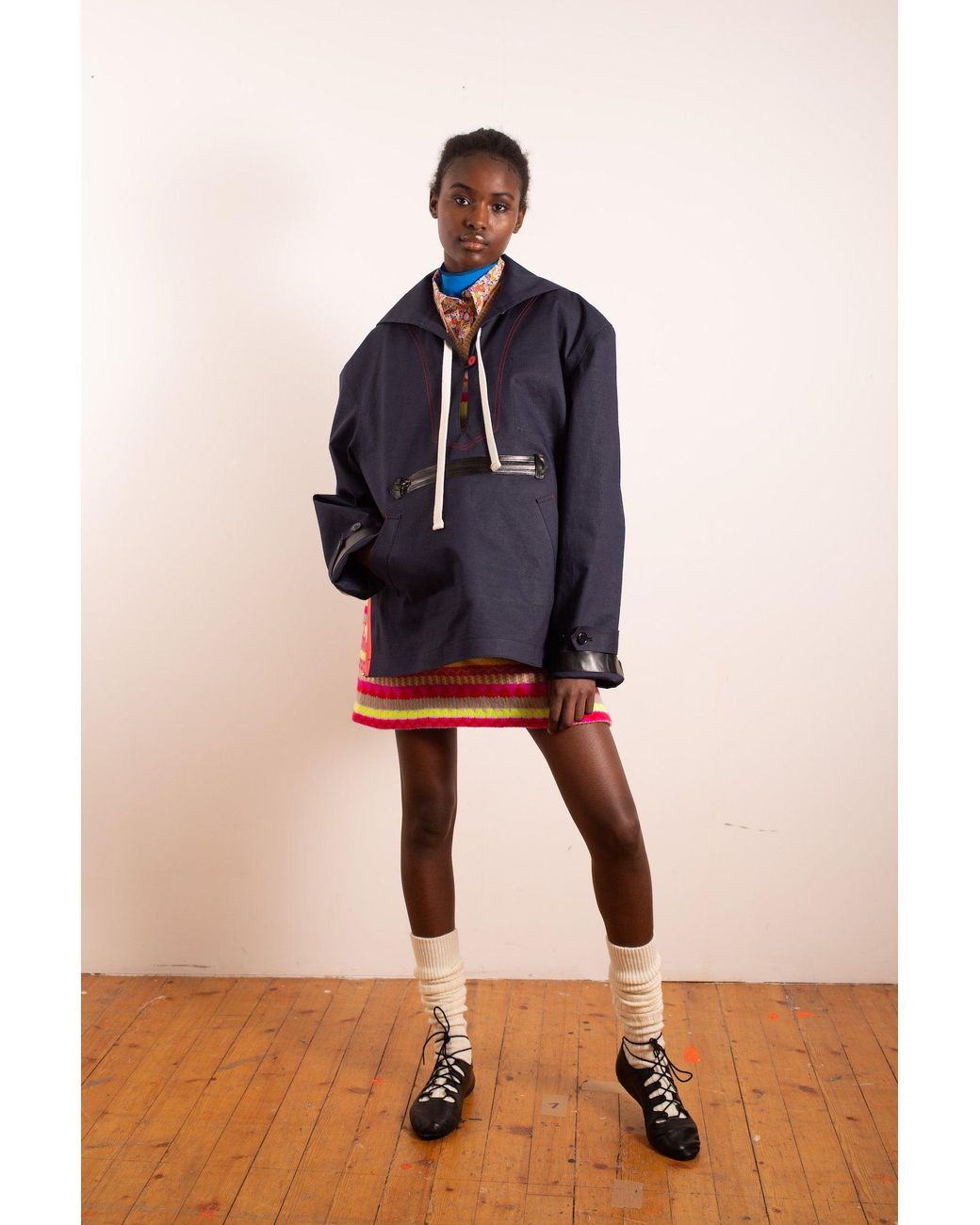 La Fetiche Blue Petra Reversible Sailor Style Cagoule