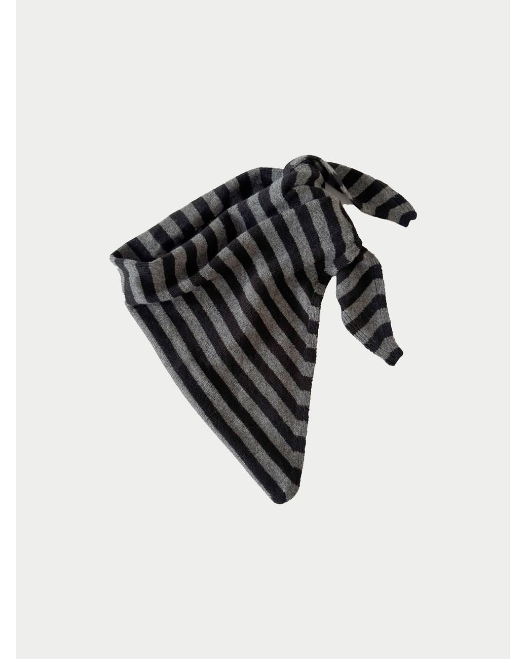 La Fetiche Black Liva X Striped Triangle Scarf