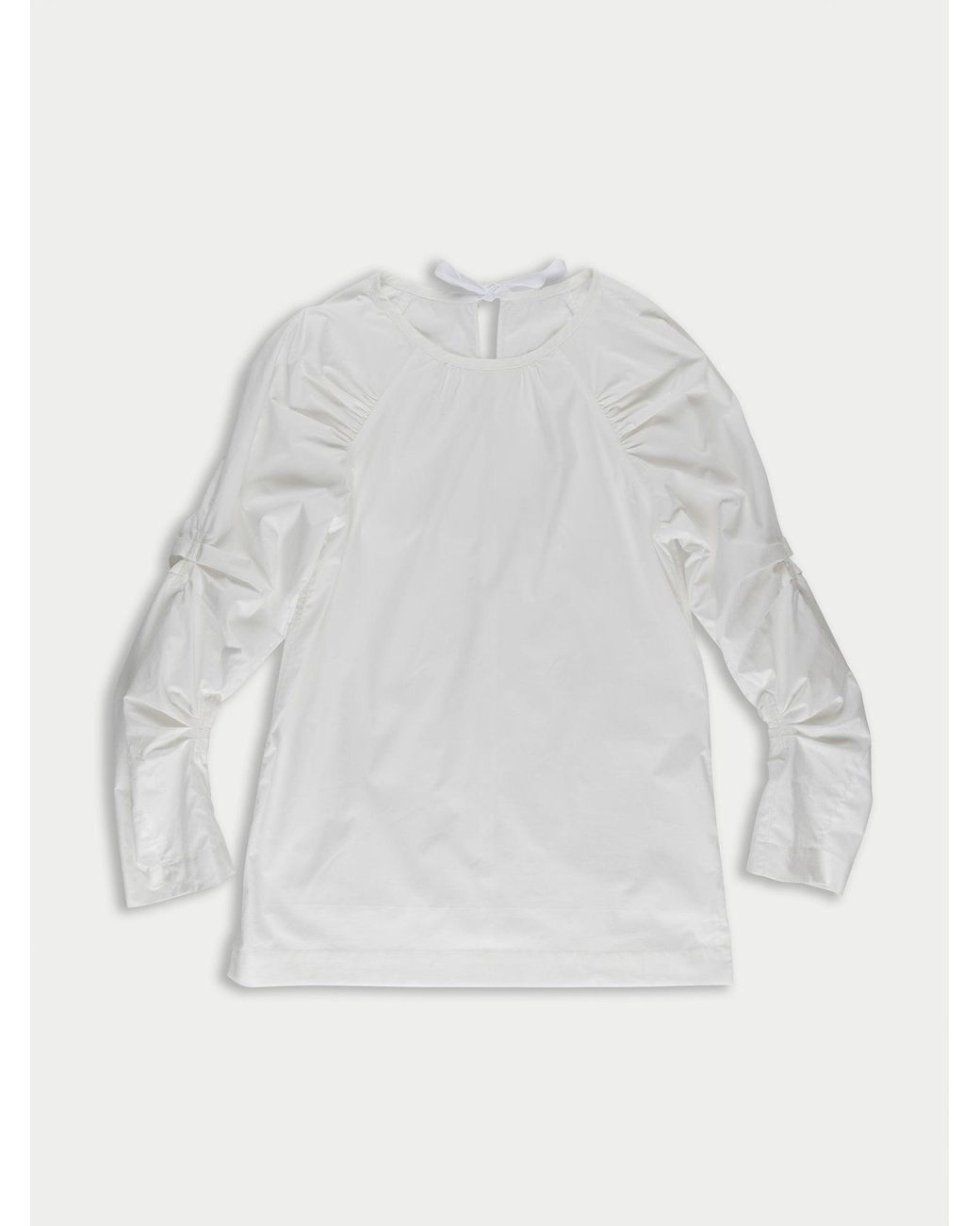La Fetiche White Pixie Gathered Raglan Sleeve Blouse