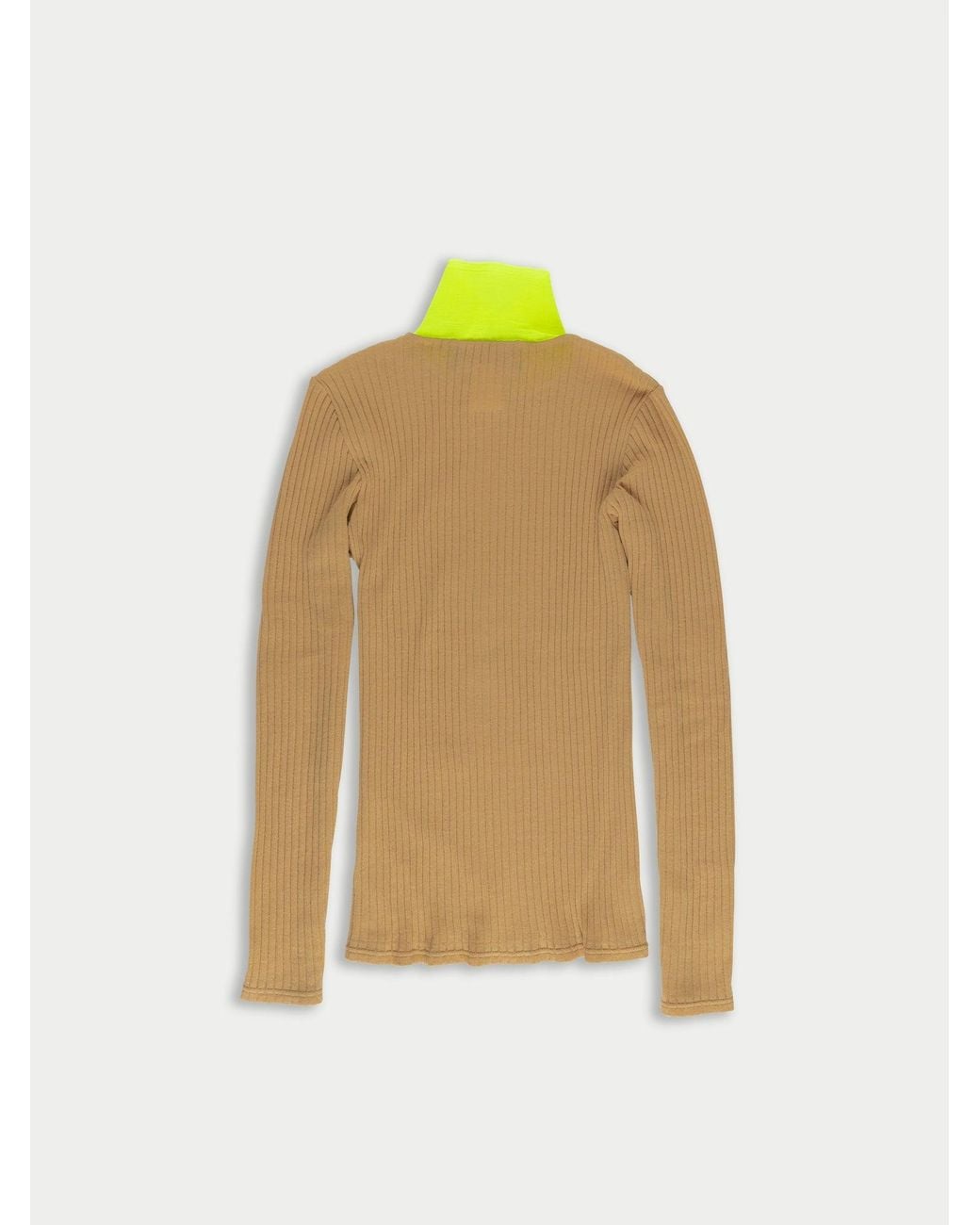 La Fetiche Yellow Frederique Ribbed Fine Weight Top