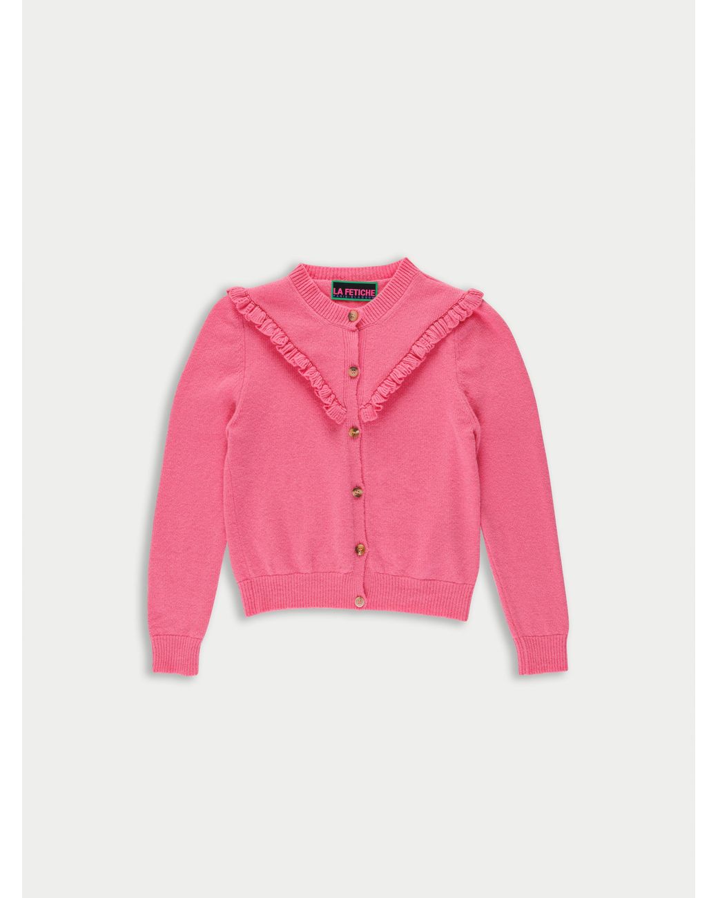 La Fetiche Pink Vali Fine Weight Cardigan