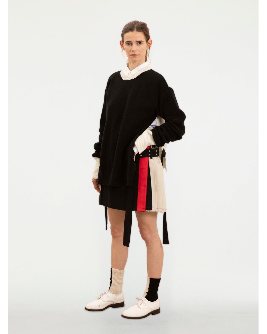 La Fetiche Black Twiggy Traditional Hand Pleated Mini Kilt Made With Japanese Fabric