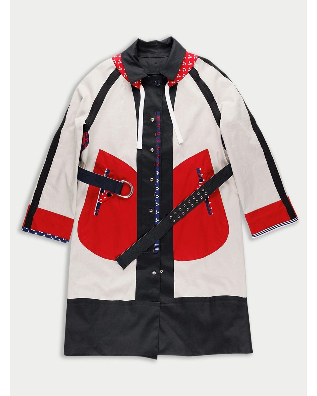 La Fetiche Red Ida Cotton Trench Coat