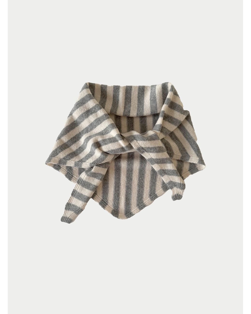La Fetiche White Liva X Striped Triangle Scarf
