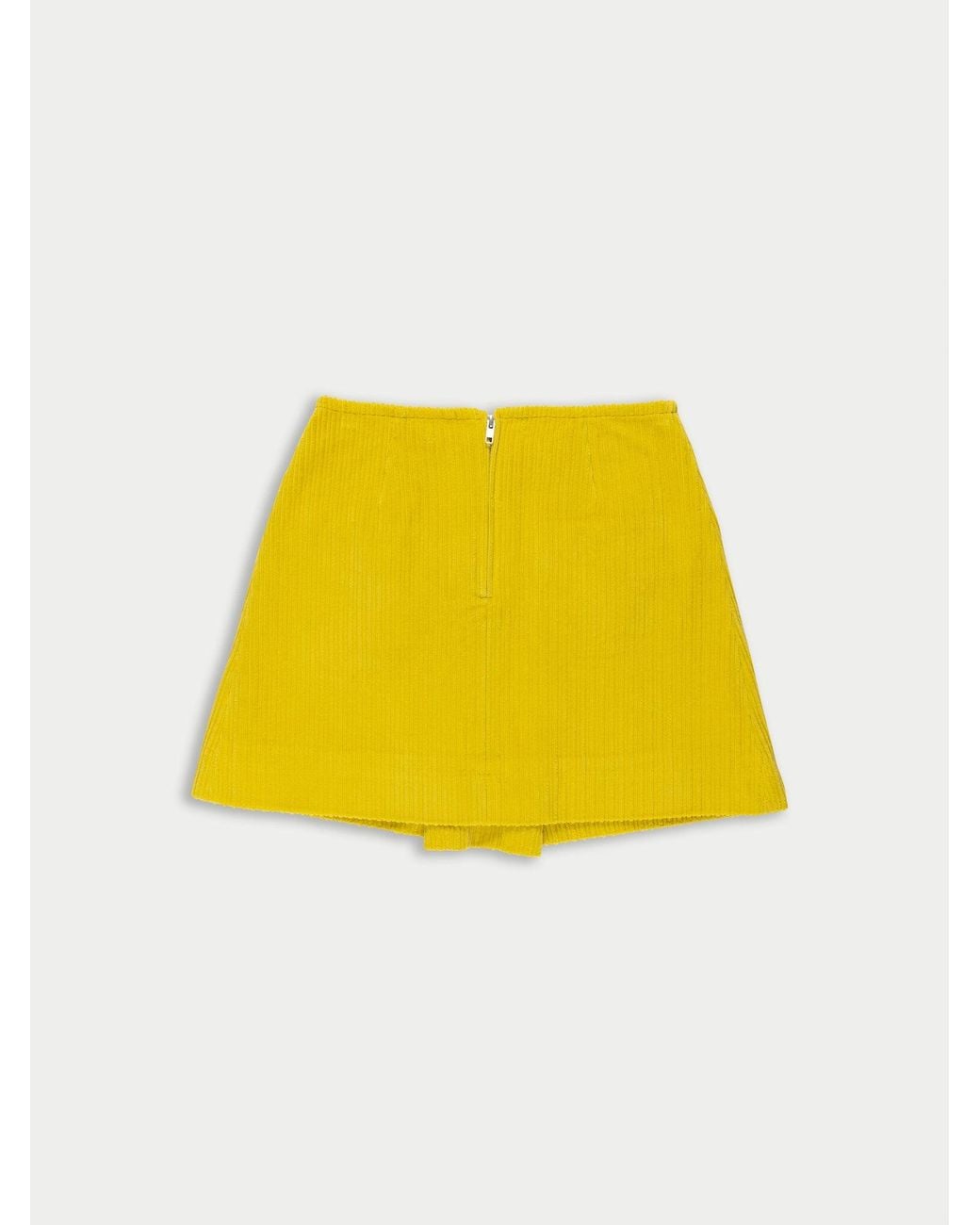 La Fetiche Yellow Brigitte Corduroy Mini Skirt