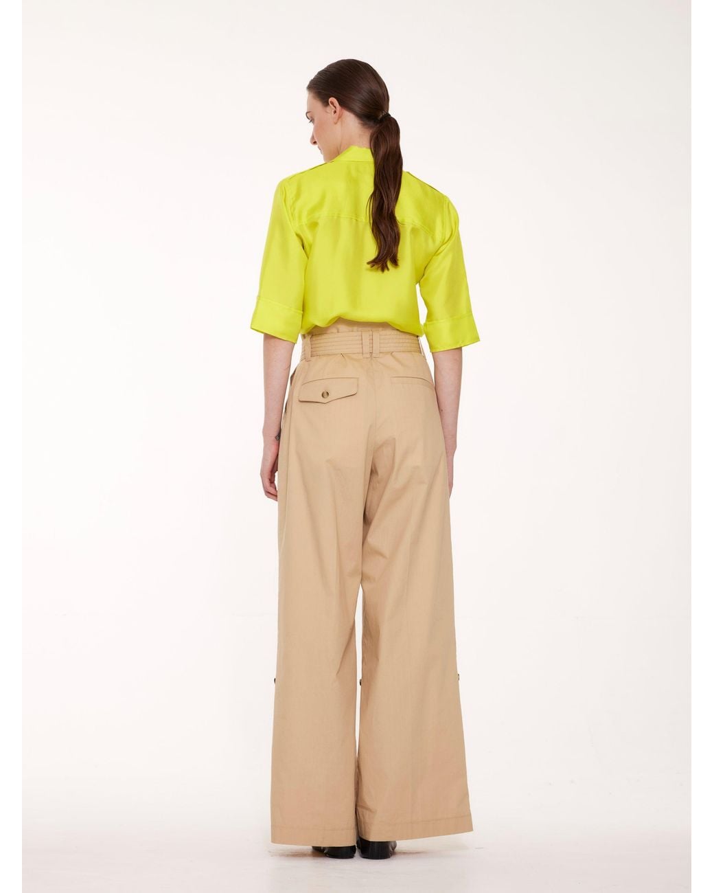 La Fetiche Yellow Alice Silk Utility Shirt
