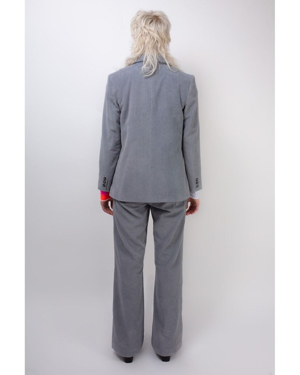 La Fetiche White Neil Highwaisted Corduroy Pant