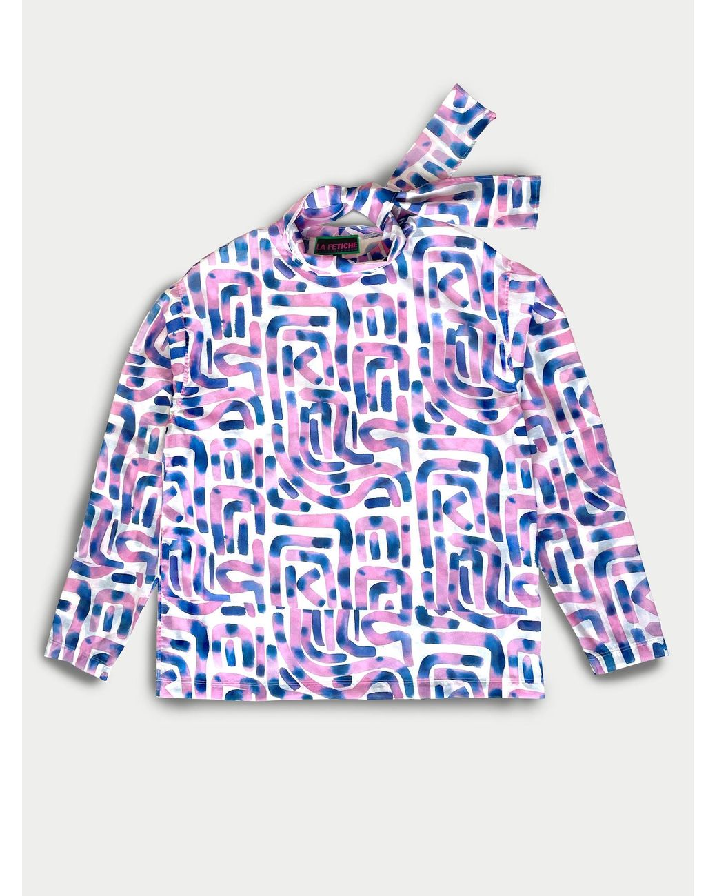 La Fetiche Blue Irene Oversized Lightweight Printed Cotton Voile