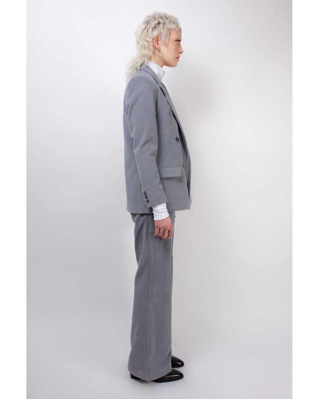 La Fetiche White Neil Highwaisted Corduroy Pant