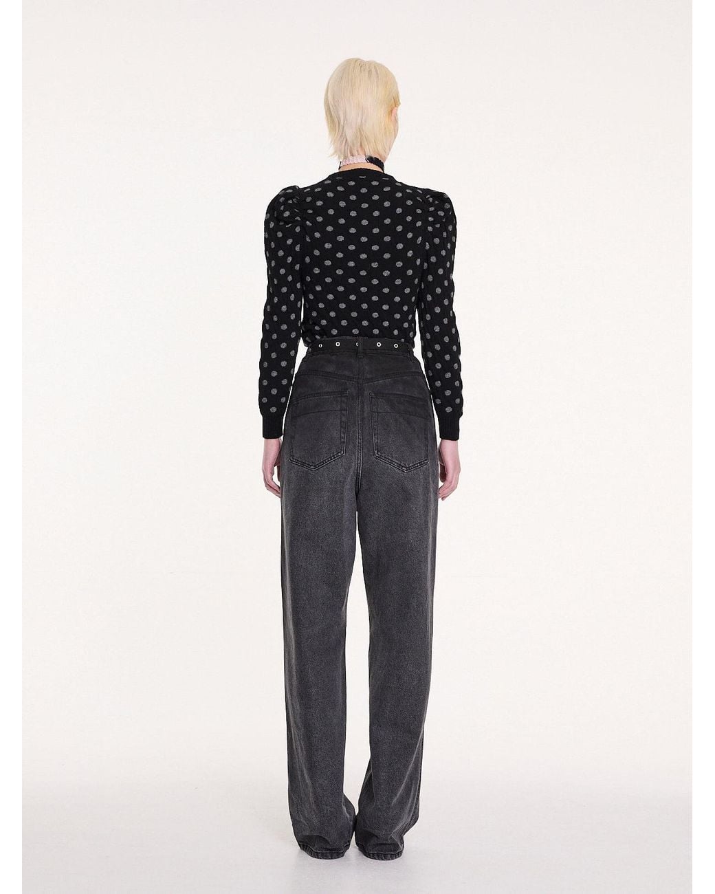 La Fetiche Black Hana Reversible V-Neck Sweater