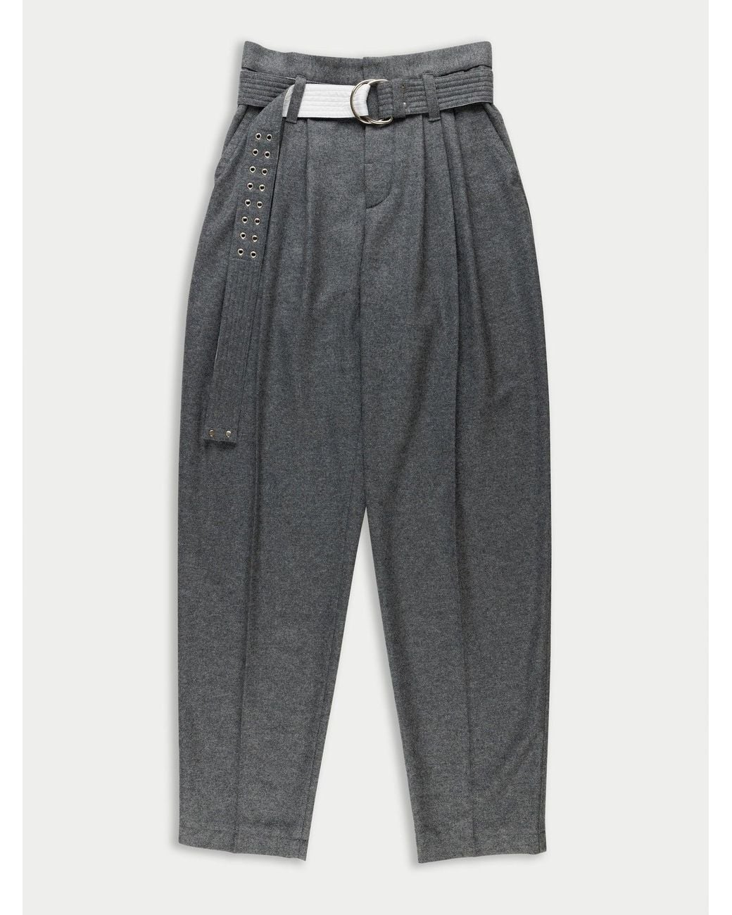 La Fetiche Gray Angela Pleated Trousers