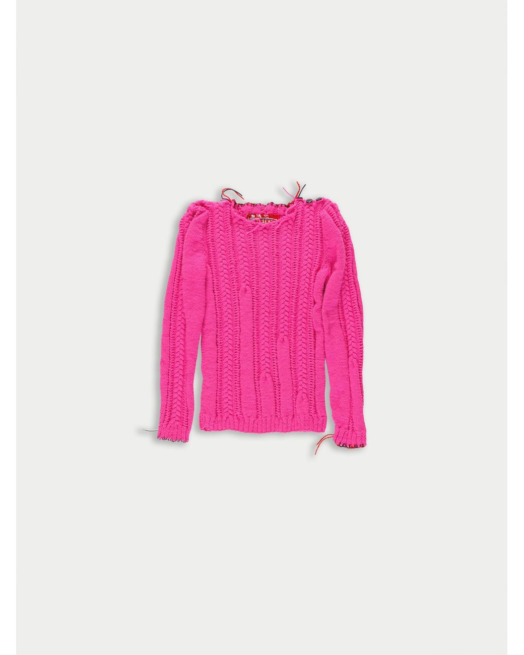 La Fetiche Pink Ivy Handknitted Cable Sweater