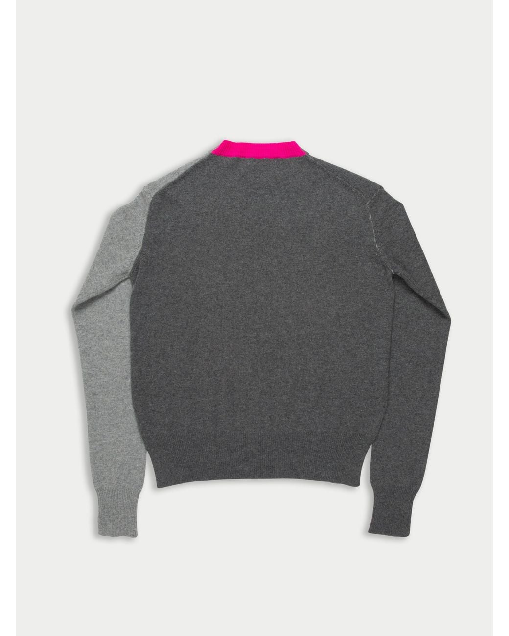 La Fetiche Gray William Handframed Patched Lambswool Sweater