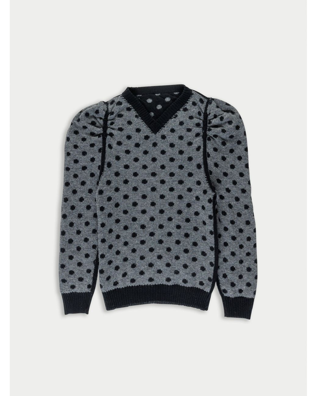 La Fetiche Black Hana Reversible V-Neck Sweater