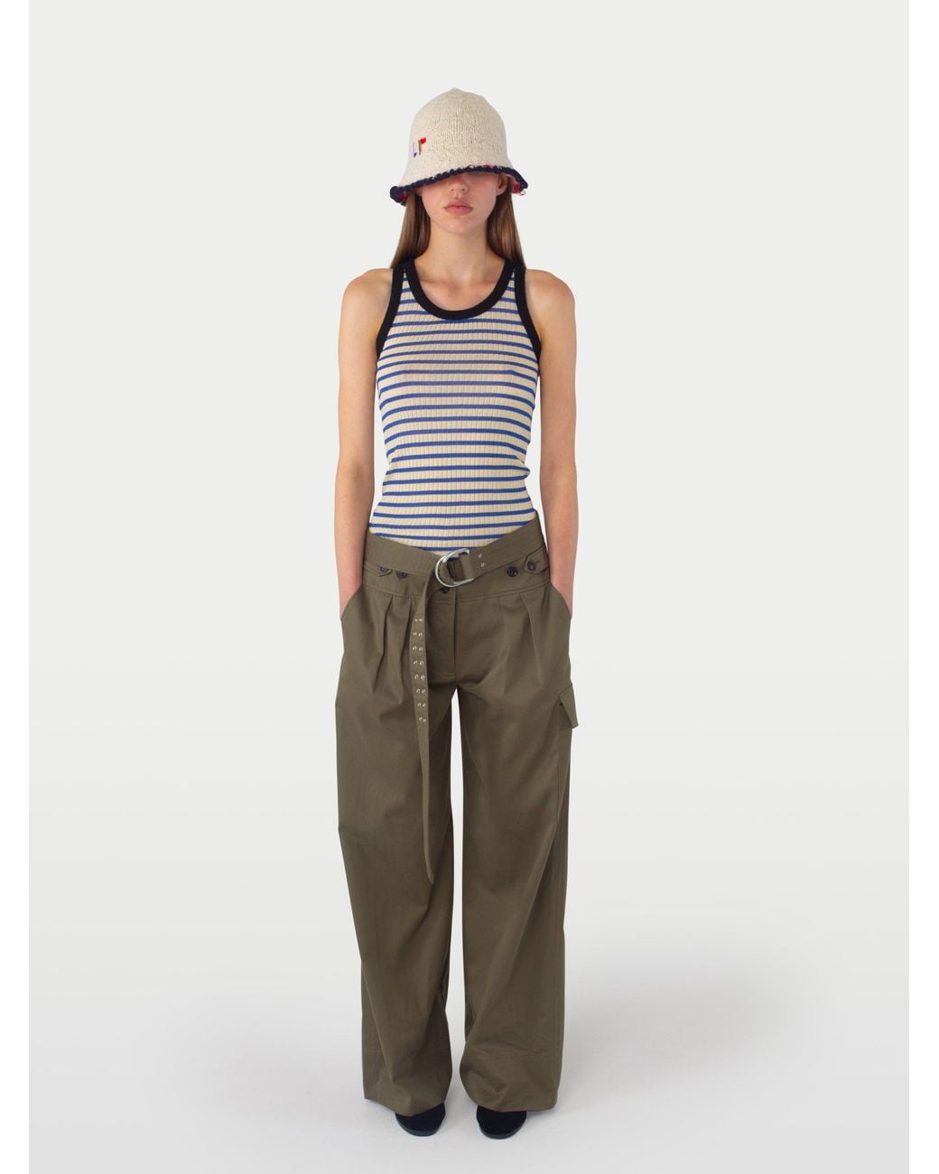 La Fetiche Green Gabrielle Pleated Pant