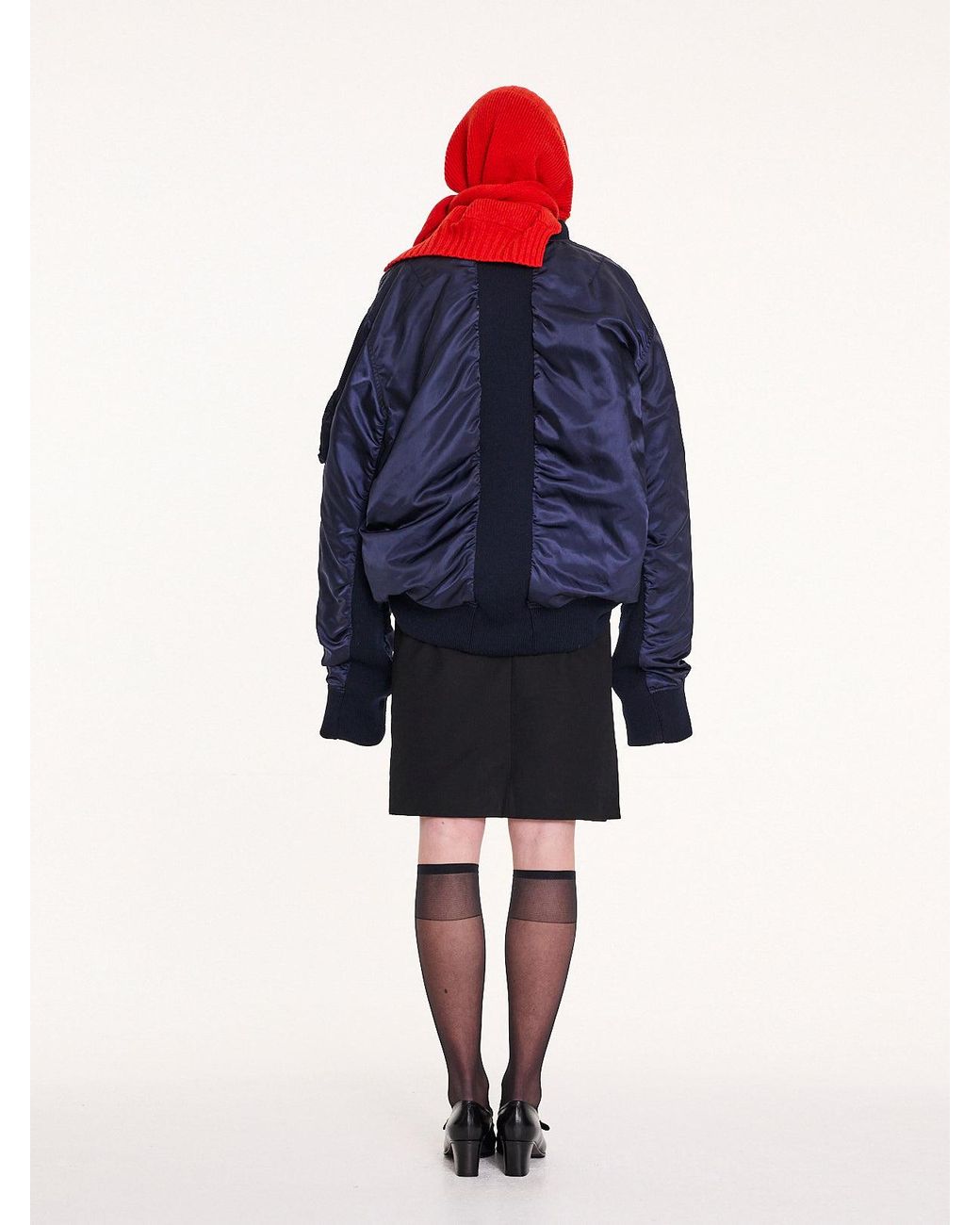 La Fetiche Blue Kim X Oversized Bomber Jacket