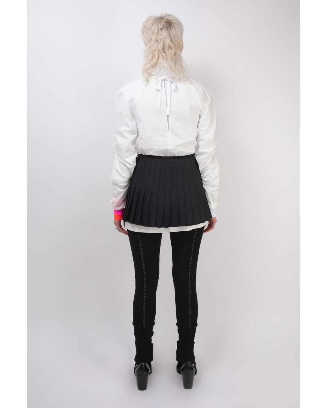 La Fetiche White Pixie Gathered Raglan Sleeve Blouse
