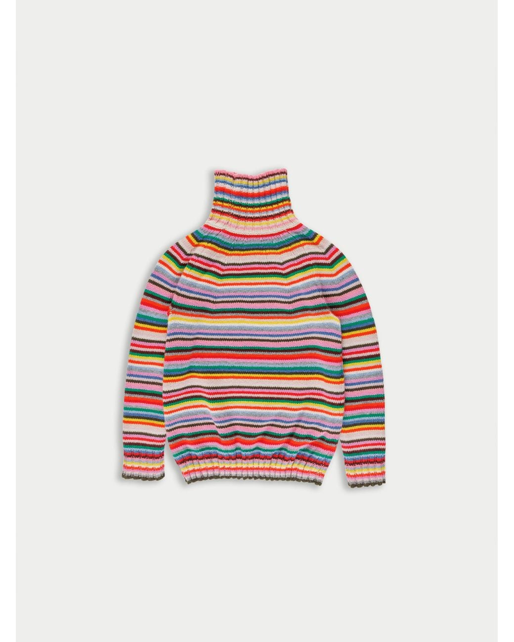 La Fetiche Red Solange Striped Polo Neck Sweater