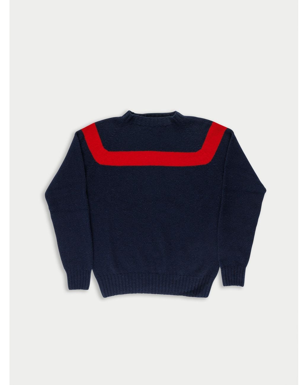 La Fetiche Blue Ossie Traditional Seam Free Sweater With Placed Graphic Yoke Design