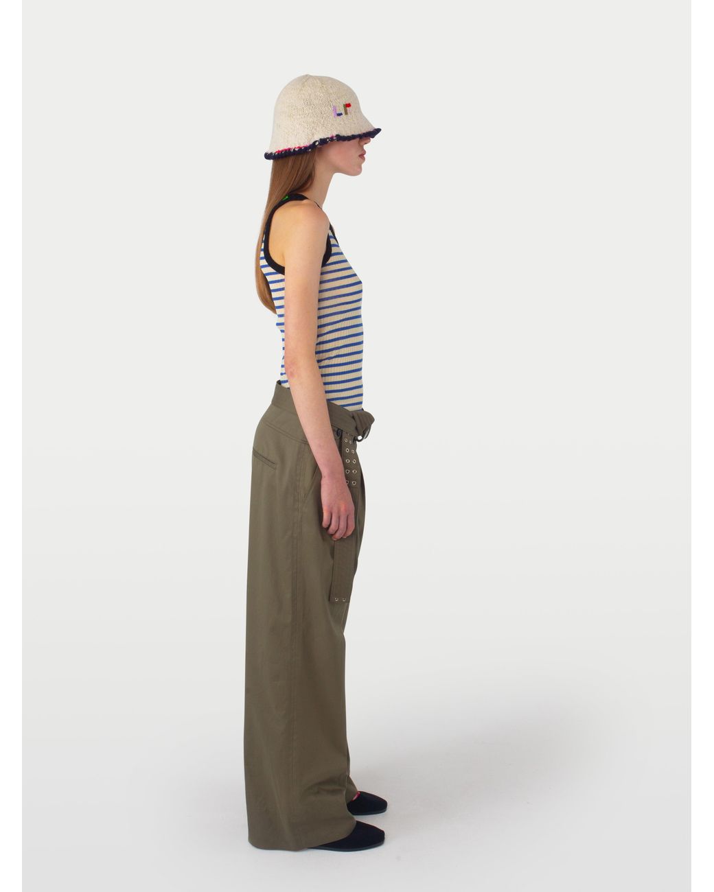 La Fetiche Green Gabrielle Pleated Pant