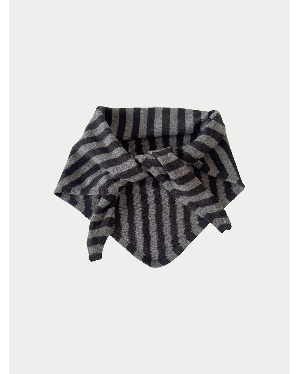 La Fetiche Black Liva X Striped Triangle Scarf