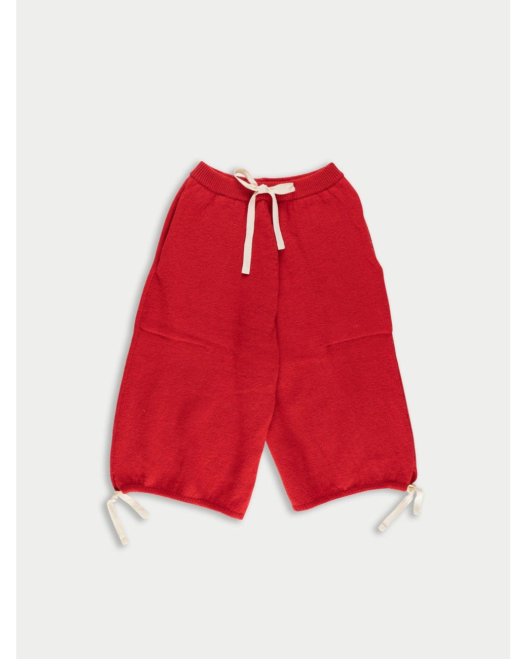 La Fetiche Red Alistair Oversized Knitted Skate Shorts