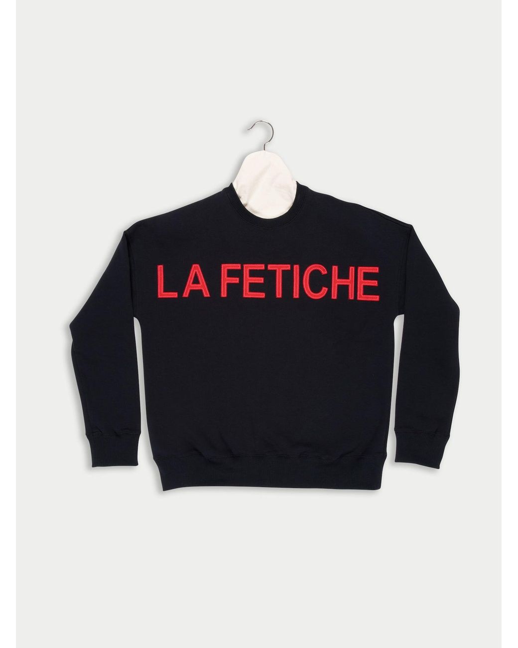 La Fetiche Blue Maripol Cotton Sweatshirt With Felt Logo Letters
