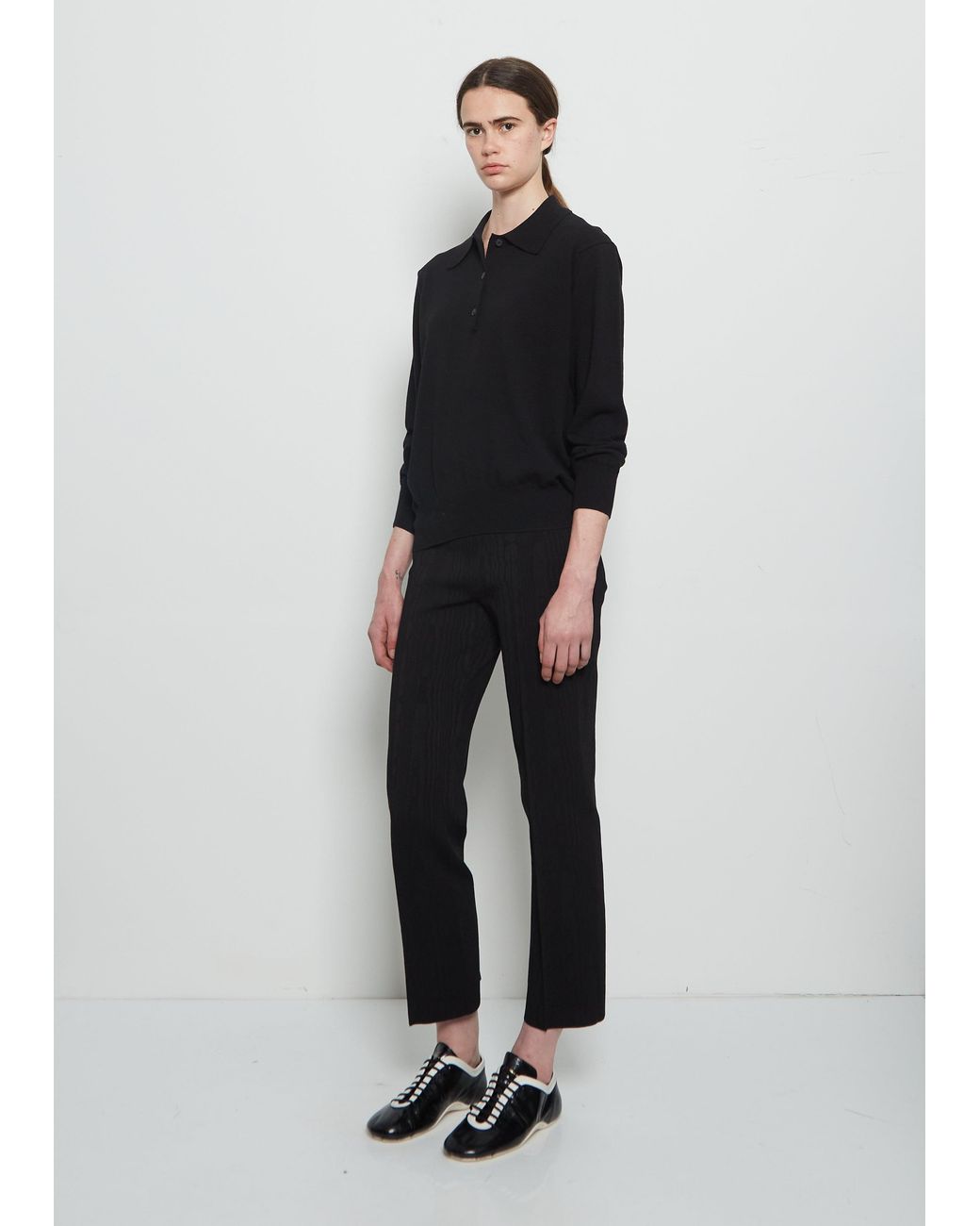 High Sport Black Sid Wool Cotton Knit Polo