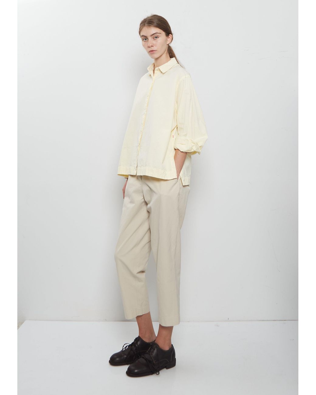 Casey Casey White Biggy Paper Cotton Shirt