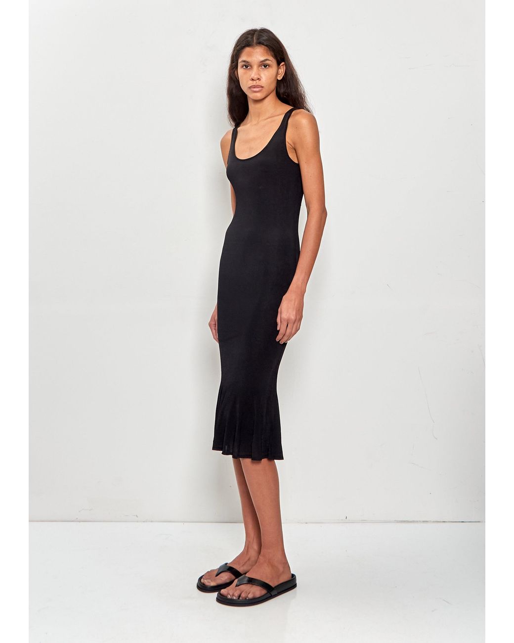 Totême Black Fluted Hem Dress