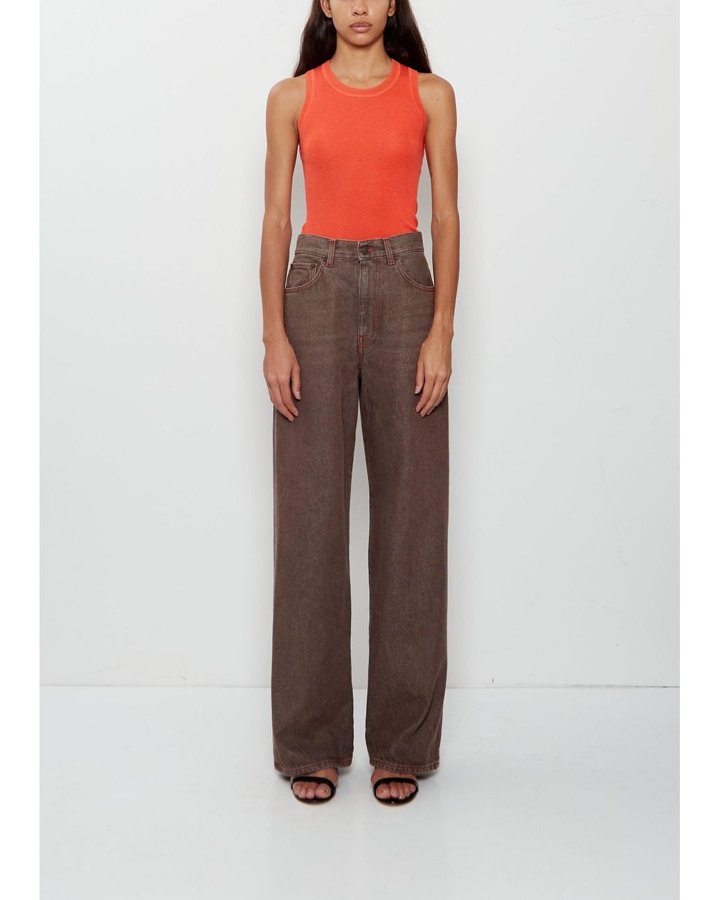 6397 Brown Wide Cotton Jean