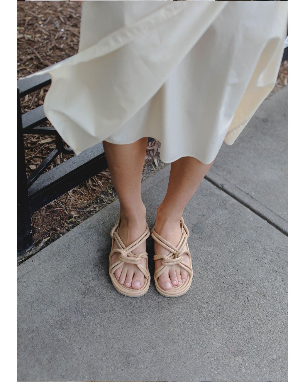 Proenza Schouler Cable Sandals in Natural Lyst