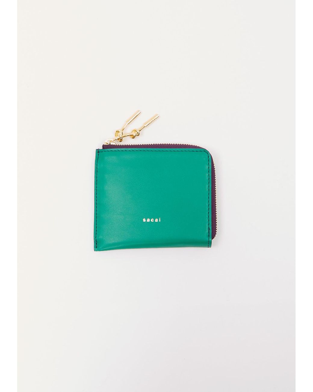 Sacai Bicolor Half Wallet in Green | Lyst