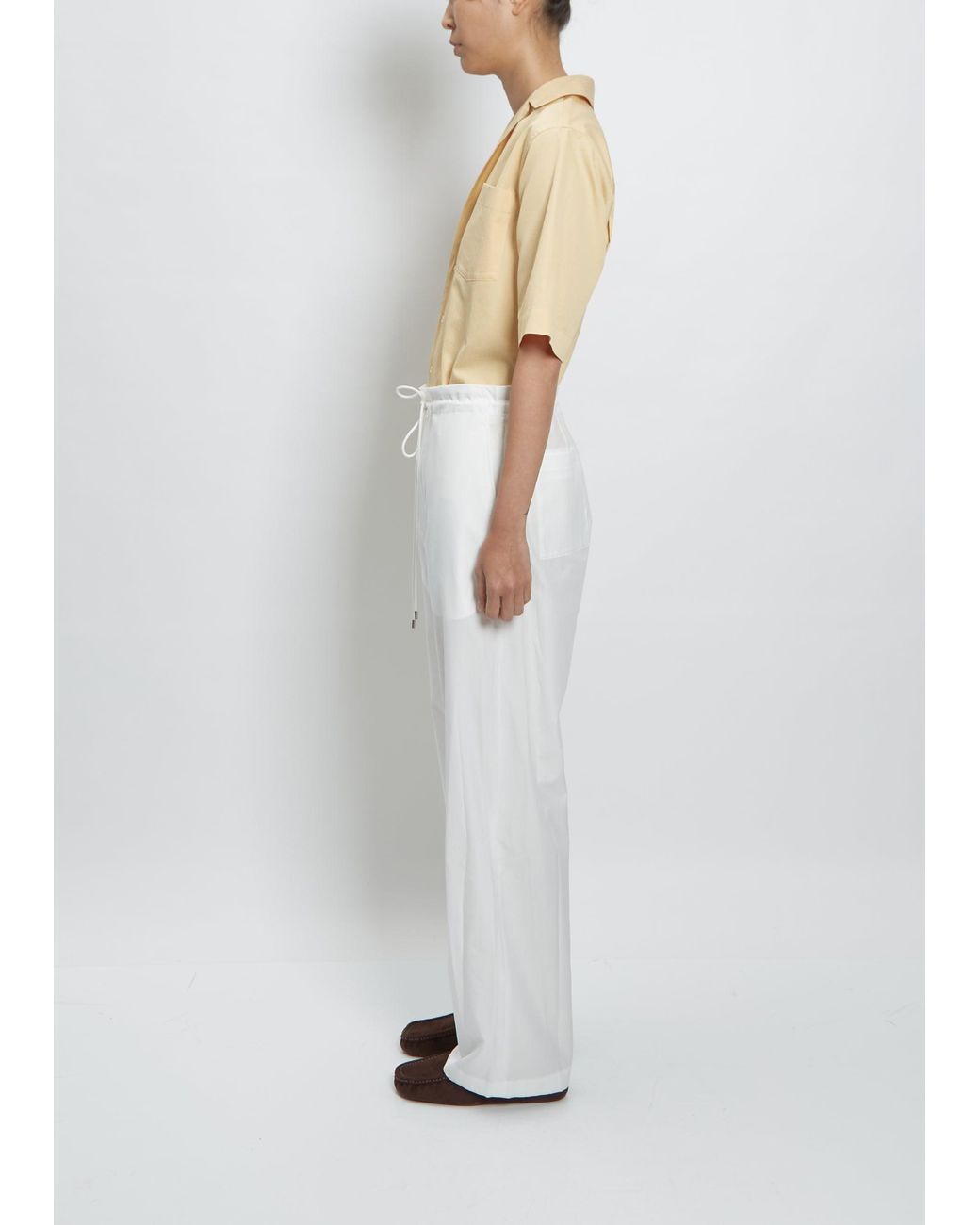 AURALEE Washed Finx Twill Easy Wide Pants in White | Lyst