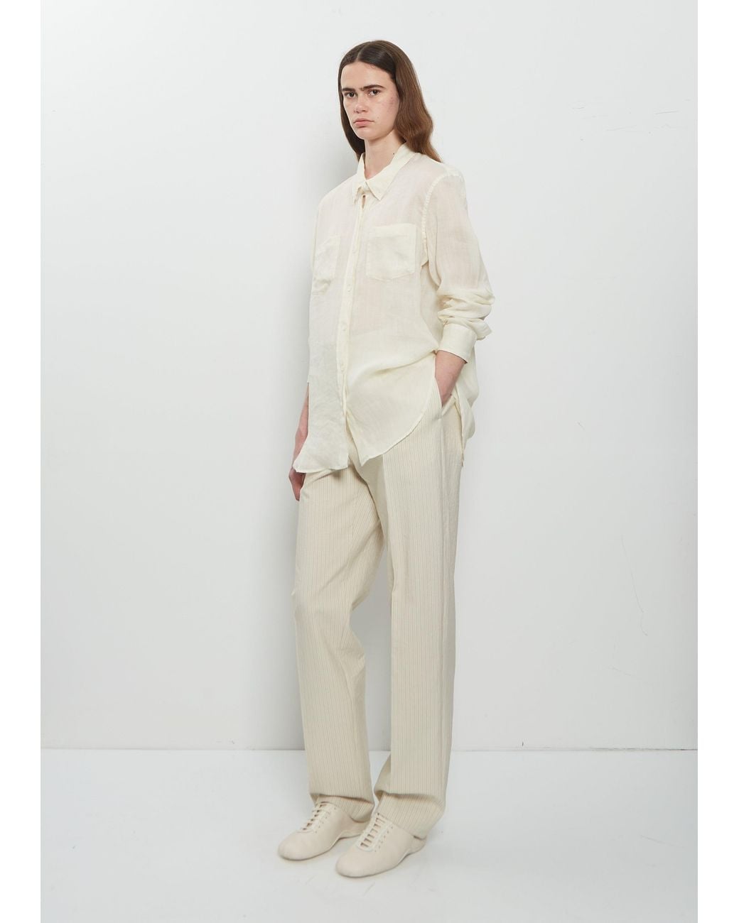 Dries Van Noten White Leather Lace-up Trainer