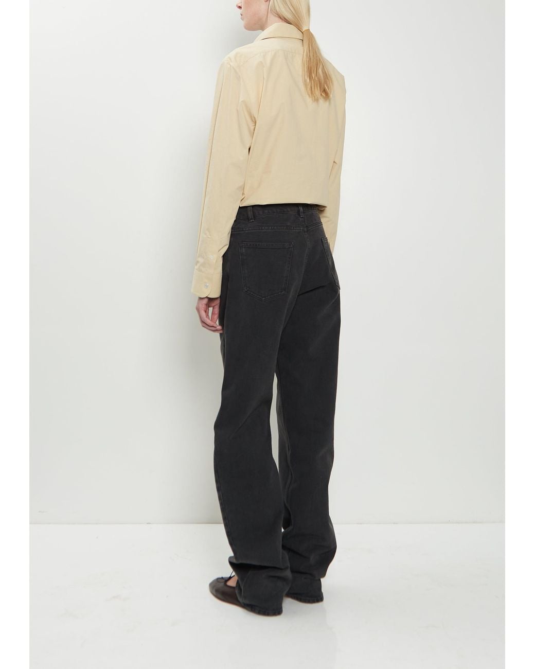 The Row Black Clair Cotton Denim Jean