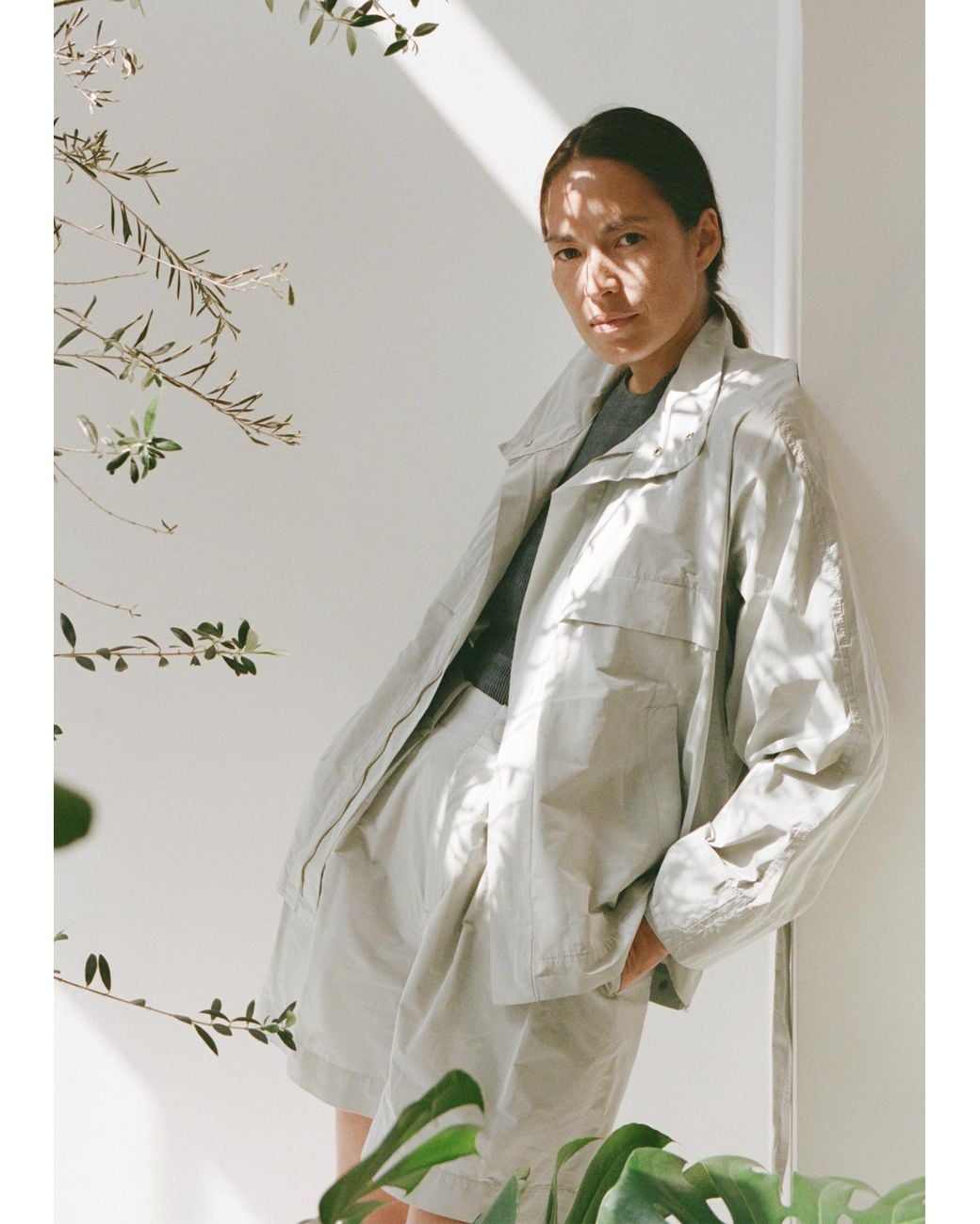 Issey Miyake White Crumpled Technical Cotton U Pants