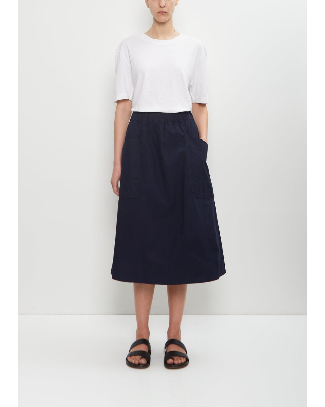 MHL by Margaret Howell Cotton Patch Pocket Skirt in Blue | Lyst