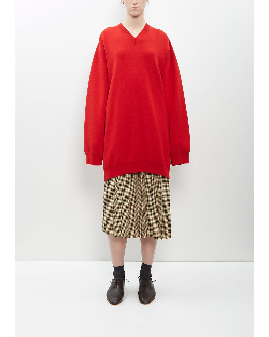 Marie Adam-Leenaerdt Red Wool Sweater Dress