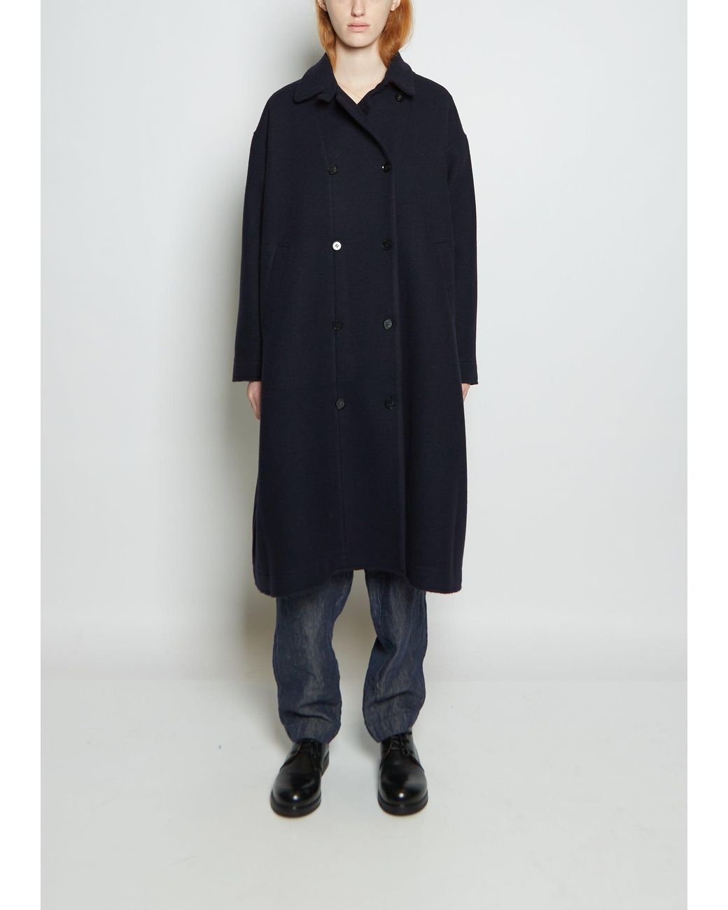 Manuelle Guibal Bret Wool Blend Caban Coat in Blue | Lyst UK